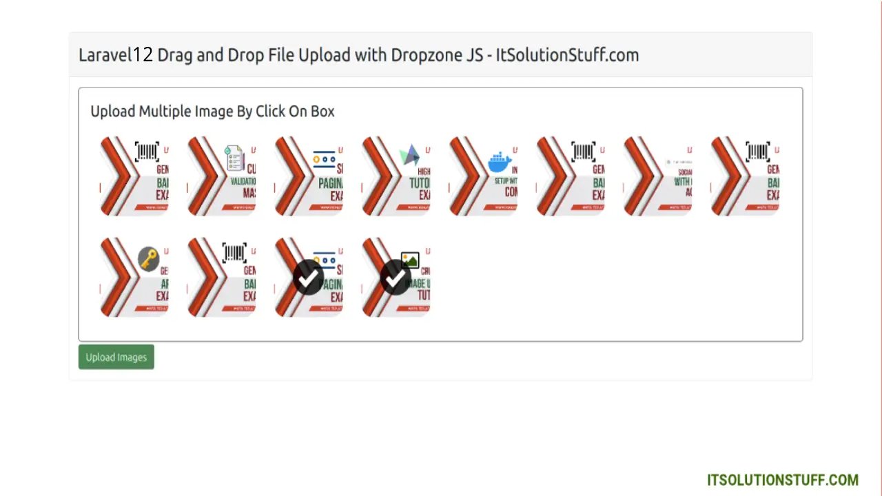 laravel 12 drag and drop multiple image output